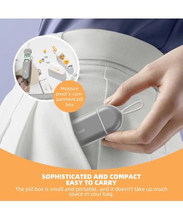 Travel Pill Organizer - OFIDUS 3 Cells Portable Pill Box Moisture-Proof Ideal for Office Gym & Travel - Perfect Gift (Gray - Buy Online on GoSupps.com