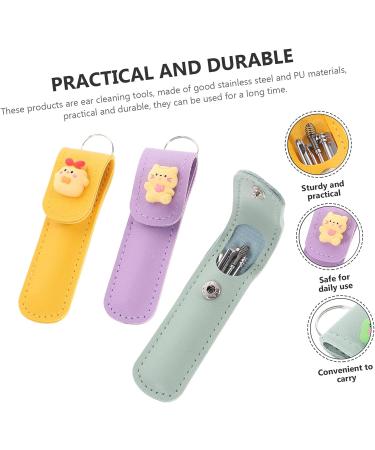 Healifty 9-Piece Washable Steel Ear Cleaning Kit with Portable Storage Bag - Cartoon Design for Easy Earwax Removal and Cleaning at Home - Buy Online on GoSupps.com