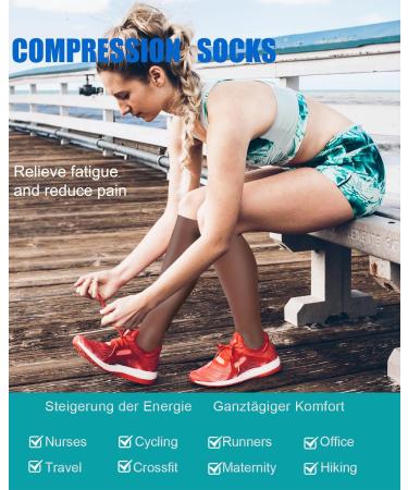 Buy Blongw Compression Stockings for Men - 6 Pairs Knee Support Socks for Sports Travel & Cycling - A9 Assorted S-M - Buy Online on GoSupps.com