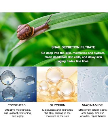 Snail Mucin Essence 98 Snail Mucin Snail Mucin Serum Snail Mucin 98% Power Repairing Essence Skin Repair Face Serum Hyaluronic Acid Essence with Snail Secretion Filtrate for Face Dull Skin - Buy Online on GoSupps.com