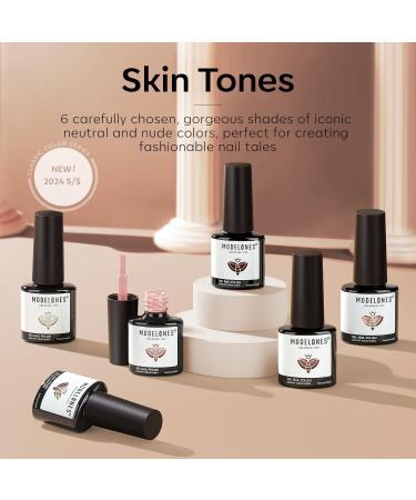 Modelones Gel Nail Polish 6 Colors Nude Gel Polish All Seasons Skin Tones Pink Neutral Brown Gel Polish Set Soak Off Gel Nail Kit Manicure DIY at Home Nail Art Salon Gift Nude Brown - Buy Online on GoSupps.com
