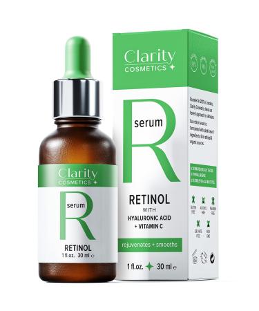 Retinol Serum - Retinol Serum for Face Resurfacing Retinol Serum with 1% Plant-Based Retinol - 5X More Powerful + 8 Anti-Ageing Antioxidants Plumps Firms and Renews Skin
