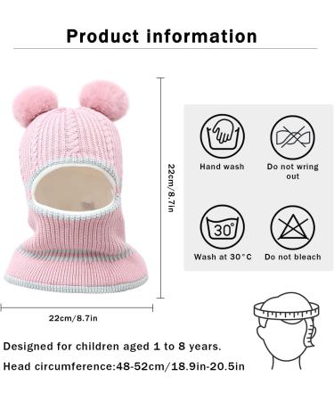 Crazy Bean Kids Winter Hat & Scarf Set | Toddler Knitted Beanie | Windproof & Warm | Pink - Buy Online on GoSupps.com