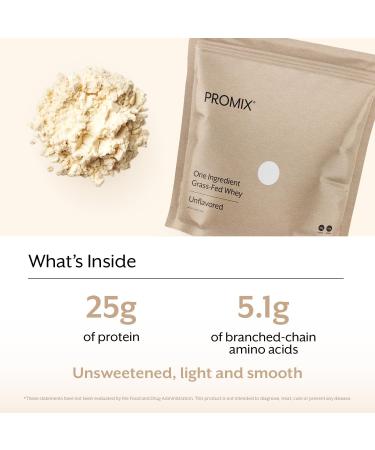 ProMix Nutrition Whey Protein Powder, Grass Fed, Unsweetened, Hormone Free - 25g Protein per Serving, Sugar Free, Soy Free, Unflavored - 32 Servings - Buy Online on GoSupps.com