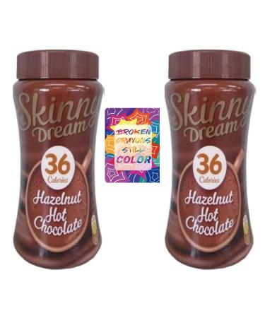 Bundle With Skinny Hot Chocolate Hazelnut Instant Powder Drink Low Calories Breakfast Winter Beverage 200g - Pack of 2 with Oerich Inspirational card