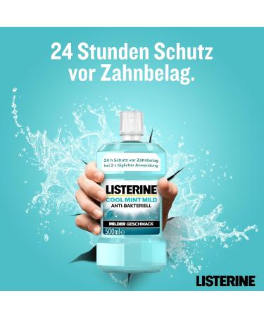 Buy Listerine Cool Mint Mild Antibacterial Mouthwash (6 x 500 ml) - Alcohol-Free Essential Oils for Daily Dental Care - Buy Online on GoSupps.com