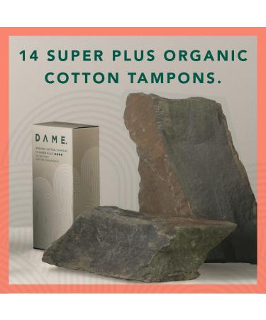 Dame Super+ Tampons x14 - Hypoallergenic, Plastic-Free, pH Neutral, Compostable & Biodegradable - Buy Online on GoSupps.com