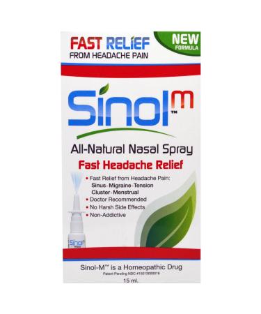 Sinol Headache Relief Spray, Migraine Cluster Tension 15 ml (Pack of 2)