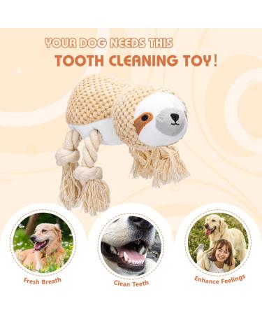 Nobleza Plush Dog Toys - Squeaky & Crinkly Sloth Toy for Puppies & Dogs | Perfect for Small Medium & Large Breeds - Buy Online on GoSupps.com