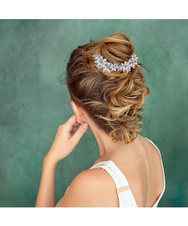Set of 4 Rhinestone Hair Clips Crystal Bridal Hair Clips Wedding Hair Pins Rhinestone Flower Wedding Headpiece Elegant Hair Barrettes Decorative Silver Hair Clips for Women Girls - Buy Online on GoSupps.com