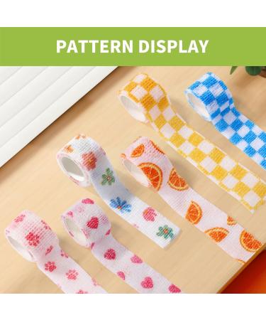 Self Adhesive Bandage Wrap - 6 Rolls Cartoon Patterns | Breathable Stretchable Non-Woven for Finger Toe Wrist | 1 x 2.19 Yard - Buy Online on GoSupps.com