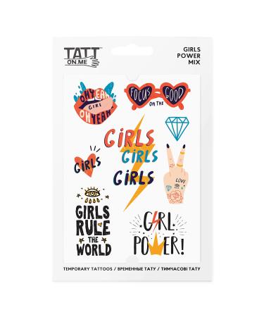 Girls power style - Mix Stickers for girls party - Temporary tattoos for woman - Mix of 8