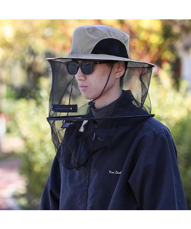 MUNSKT Grey Mosquito Head Net Sun Hat with Face Netting - Wide Brim Protection for Outdoor Activities - Buy Online on GoSupps.com