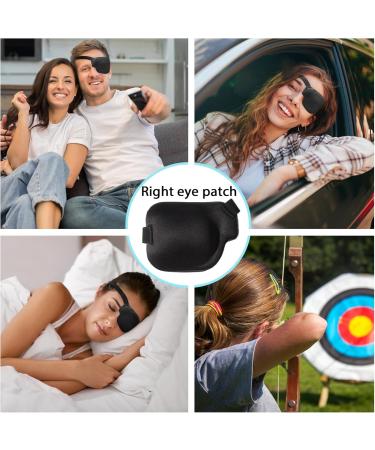 Adjustable 3D Right Eye Patch for Lazy Eye - Large Black Medical Eyepatch for Adults | International Shipping - Buy Online on GoSupps.com