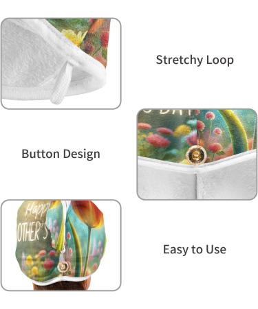 Super Absorbent Tulip Flower Hair Towel 2 Pack - Quick Drying Hair Turbans for Mothers Day Gift | Perfect for Women & Girls - Buy Online on GoSupps.com