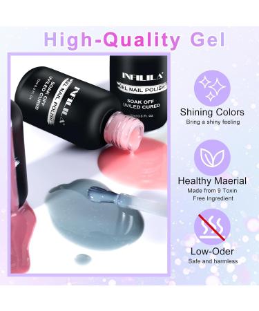 NXJ INFILILA Glitter Gel Nail Polish 6 Colors Gel Nail Polish Set 10ml Natural Nude Color Translucent Jelly Nail Polish DIY Nail Art at Home Professional Nail Salon Translucent Nail Polish Nude Glitter - Buy Online on GoSupps.com