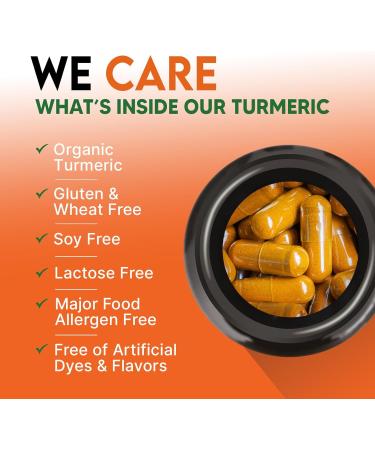 Turmeric Curcumin Supplement 2000mg - Nature's Joint & Immune Support Organic Tumeric & BioPerine Black Pepper for Best Absorption with 95% Curcuminoids Non-GMO Bottled USA - 120 Capsules 120 Count (Pack of 1) - Buy Online on GoSupps.com