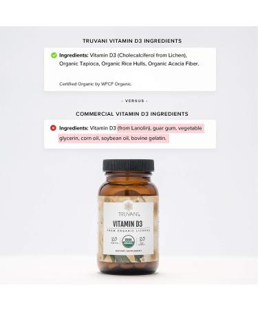 Truvani Organic Lichen Vitamin D3 - 30 Tablets - Buy Online on GoSupps.com