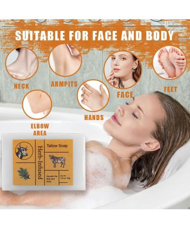 Tallow soap - Natural Organic Soap - Beef Tallow Skin Care - Moisturizing Tallow Handmade Soap - Face&Body Cleaning Soap Bar - Nourish Skincare Oil Control Face Soap 100g - Buy Online on GoSupps.com