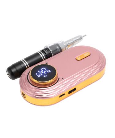 Manicure Pedicure Tools Electric Nail File Set Portable Speed 0-35000RPM for Home Salon Use (Pink)
