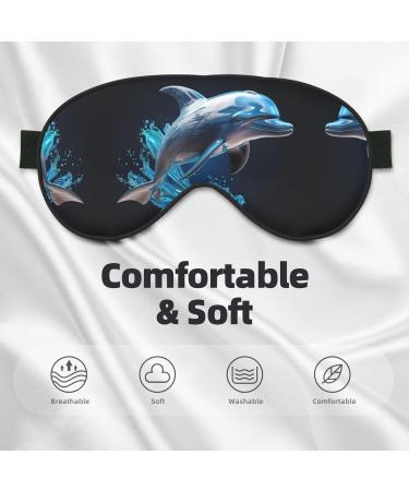 Unique 3D Dolphin Print Eye Mask | Soft Unisex Sleep Shade for Travel & Yoga - Buy Online on GoSupps.com