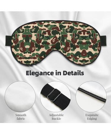 Animal Camouflage Green Print Unisex Sleep Mask | Double-Sided Eye Mask for Sound Sleep & Skin Care - Buy Online on GoSupps.com