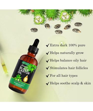Jamaican Black Castor Oil 120ML Massage Oil for Aromatherapy 100% Pure Natural Cold Pressed Organic Castor Oil Stimulate Growth for Hair Eyelashes Eyebrows Skin Moisturizer & Hair Oil and Body Oil - Buy Online on GoSupps.com