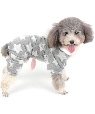 Zunea Small Dog Pyjamas Jumpsuit Puppy Hoodie Coat Clothes for Dogs Girl Boy Winter Warm Pajamas Outfits Overall Jumper Soft Pet Apparel Gray S (Pls Check the Size of Chest and Back Before Order) S (Pack of 1) Grey - Buy Online on GoSupps.com
