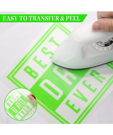 HTVRONT Neon Green Heat Transfer Vinyl Roll 12in x 10ft - Easy to Cut & Weed PU Vinyl for Heat Vinyl Designs - Buy Online on GoSupps.com