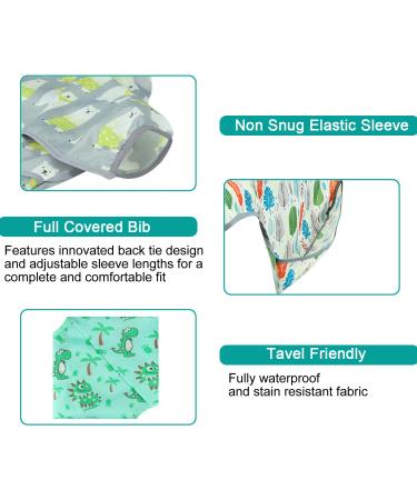 PandaEar Long Sleeve Bib 3-Pack | Smock Pocket Crumb Catcher Apron | 12-48 Months | Pack of 3 - Buy Online on GoSupps.com