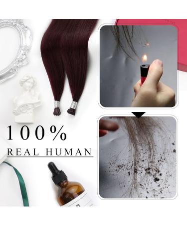 Moresoo 40 cm Real Hair Extensions #99J - Keratin Bonding 50 Strands Seidig Straight I-Tip Invisible Remy Hair for Seamless International Shipping - Buy Online on GoSupps.com