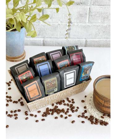 Indulgent Coffee Selection Gift Box | 12 Flavored 1.75oz Arabica Coffee Samplers - Buy Online on GoSupps.com