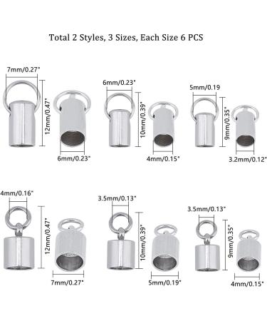 UNICRAFTALE 36pcs Stainless Steel Cord Ends Column Leather End Caps - 3.2-6mm Inner Diameter Terminators for Jewelry Making Kit - Stainless Steel Color - Buy Online on GoSupps.com