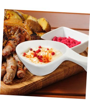 Ciieeo 4pcs Ceramic Chopstick Rest Mini Kitchen Utensils Spice Dishes Ceramic Serving Plates Fruit Plate Mini Appetizer Dish Ceramic Sauce Bowl Chinese Japan Ceramics White Cake 9X7.5X2CM White - Buy Online on GoSupps.com