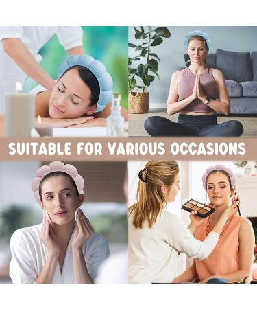 Spa Headband Sponge Puffy Makeup Headband Terry Towel Cloth Fabric Head Band for Women Girls Washing Face Makeup Removal Shower Skincare Facial Mask (White) - Buy Online on GoSupps.com