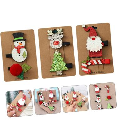 FRCOLOR 3 Set Christmas hair clips girl barrettes christmas barrettes antler hair clip christmas bobby pins xmas hair accessories santa hair clips kids hairpin plastic child small - Buy Online on GoSupps.com