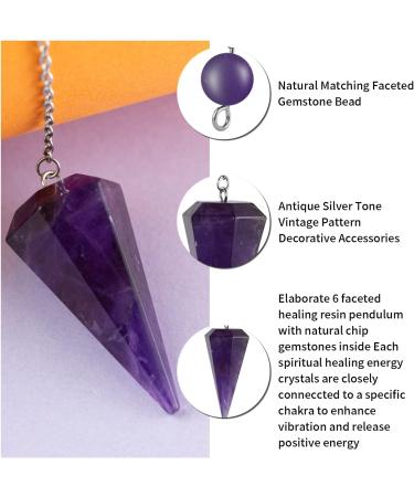 Seven Chakra Beads & Pendulum - Natural Amethyst Gemstones for Meditation & Yoga - Buy Online on GoSupps.com