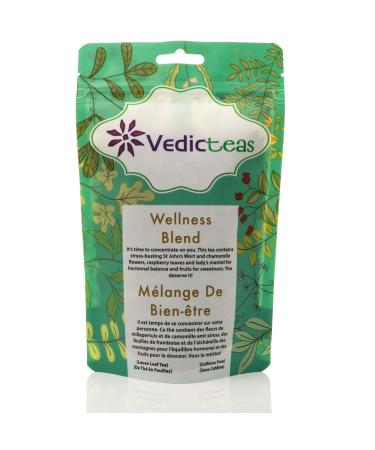 Wellness Blend Herbal Tea By Vedic Teas With Rooibos Raspberry Leaves Chamomile 100gm or 3.5oz