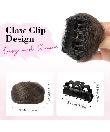REECHO 2 PCS Mini Claw Clip in Messy & Cat Ears Hair Bun Extensions Wig Accessory Updo Hairpieces for Women Girls (Pack of 2-3" Straight Medium Ash Brown) Pack of 2 - 3" Straight Medium Ash Brown - Buy Online on GoSupps.com