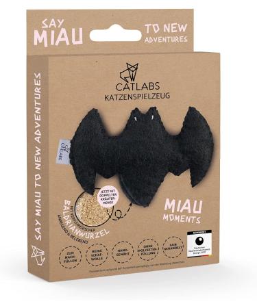 Catlabs Sustainable Cat Toy Set Cuddly Cat & Fluffy Bat with Catnip | Natural Sheep Wool | Refillable | Eco-Friendly - Buy Online on GoSupps.com