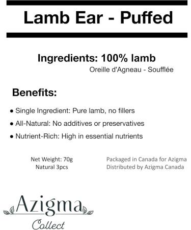 Puffed Lamb Ears for Dogs Natural Chew Treat (70g) - Buy Online on GoSupps.com