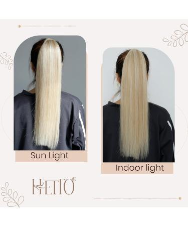 Buy Hetto Real Hair Ponytail Extensions - Blonde Braid & Remy #14/613 Dark Golden Highlights - 30g 35cm - Buy Online on GoSupps.com