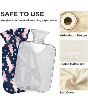 Buy Cute Cartoon Axolotl Heat Bottle 2L - Soft Plush Winter Hot Water Bottle for Kids & Adults - Buy Online on GoSupps.com