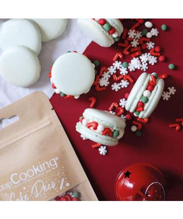 ScrapCooking 7532 - Christmas Sweet Decorations 42 g - Flakes Red Green & White Beads Barley Sugars - Edible Pastry Sprink - Buy Online on GoSupps.com