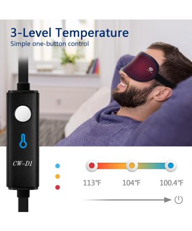Heated Eye Mask for Dry Eyes - 100% Silk Sleep Mask with Adjustable Temp and USB Port for Puffy Eye Relief - Electric Dry Eye Relief Mask in Blue Color - Buy Online on GoSupps.com