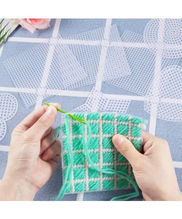 Pllieay 60-Piece Mesh Plastic Canvas Kit with 6 Shapes, 3 Clear Canvas, Yarn, and Tools for Embroidery, Craft Projects - Buy Online on GoSupps.com