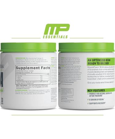 MusclePharm Essentials BCAA Powder, Pre & Post Workout Recovery Drink, Supports Muscle Recovery & Energy, Essential Amino Acids, 30 Serv, Fruit Punch - Buy Online on GoSupps.com