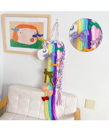 ZSMJAER Hair Clip Storage for Girls Unicorn Hair Clip Holder Rainbow Yarn Tassel Organiser Hair Accessories Unicorn Theme Party Decoration - Buy Online on GoSupps.com