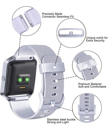 6 Pack Sport Bands for Fitbit Blaze - Soft Silicone Wristbands in Rose Gold, Silver, Gold, Black, Gray, Slate - Large Size for Women and Men - Buy Online on GoSupps.com