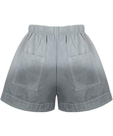Hessimy Women's Casual Summer Shorts | Elastic Waist Comfy Beach Shorts 4X-Large | Drawstring Q-grey - Buy Online on GoSupps.com